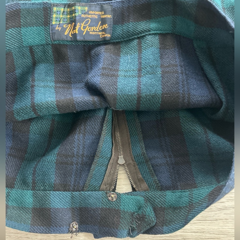 Authentic Nat Gordon Tartan 4-Pc Set Wool Plaid Jacket Shawl Kilt Skirt Vintage - Picture 11 of 16
